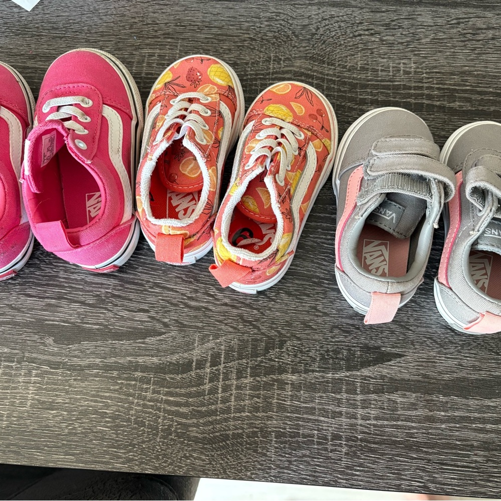 Vans Pink and Orange Sneakers Vibrant Canvas Low-Top - Picture 6 of 10